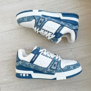 Men’s LV BLUE DENIM & WHITE Trainer - (LV7) US Size 8.5-9